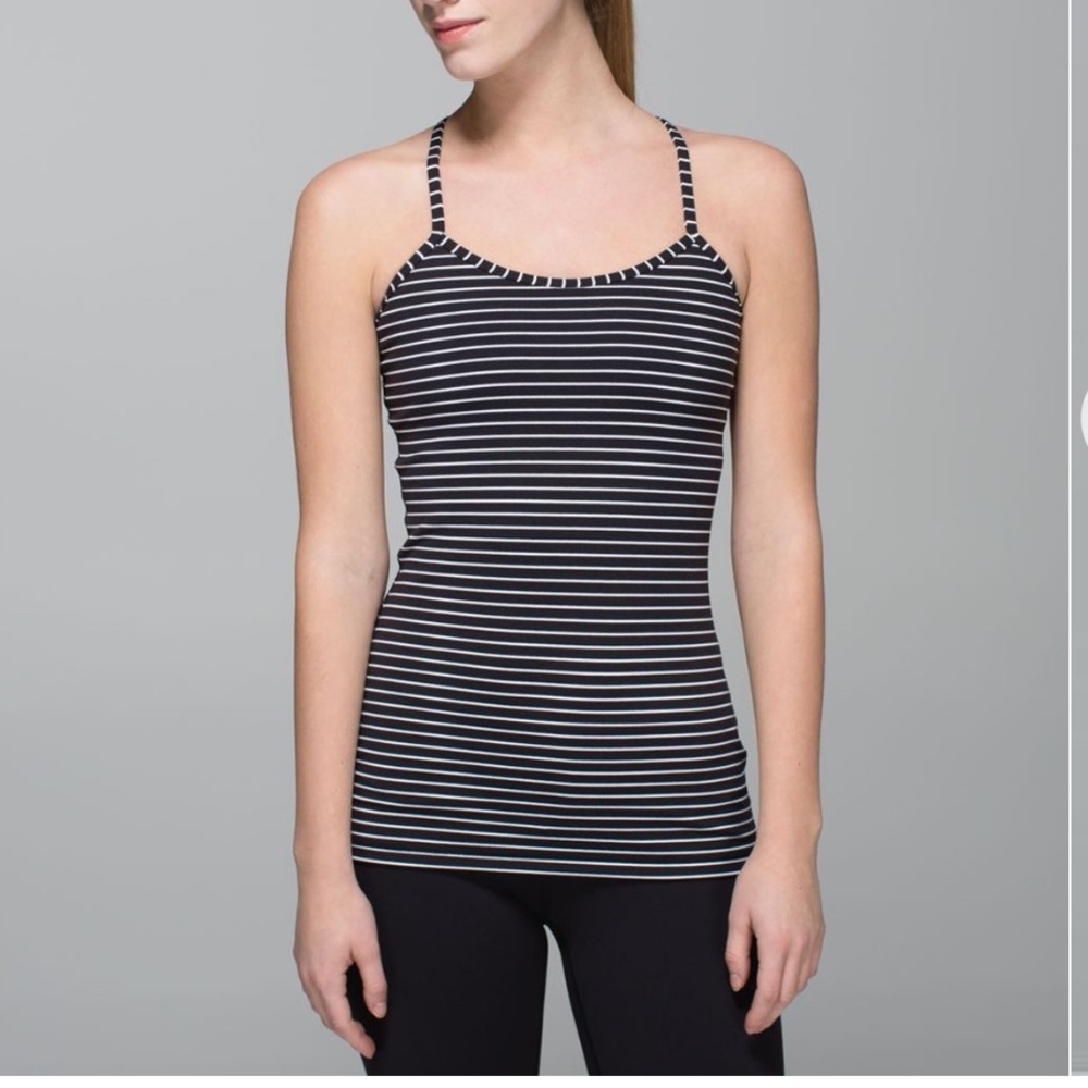 Lululemon Power Y Tank *Luon Parallel Stripe Black 6